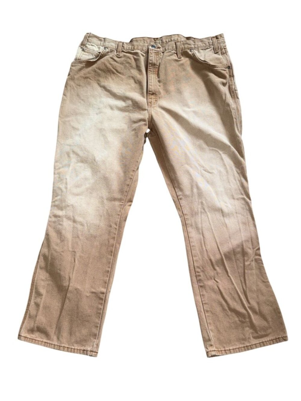 Dickies Mens Relaxed Fit Carpenter Work Jeans-Faded Tan-44x32-Fair